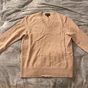 Banana Republic 100% Cashmere Tan V-Neck Sweater
